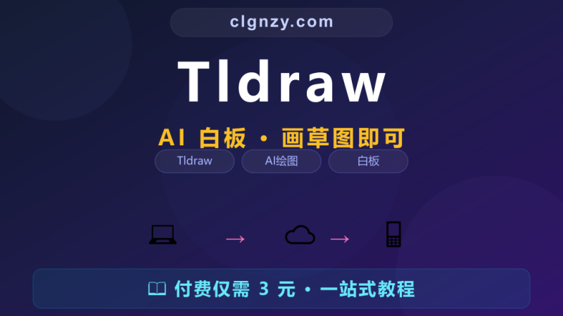 画图表流程图还在用专业软件？Tldraw AI 画出想法自动整理-村里姑娘-知识付费与AI资源整合平台